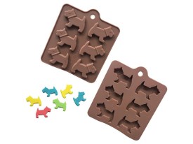Molde silicona 6 perros rectos 